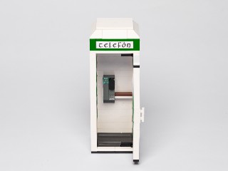 Irish Telephone Box (Green), front, door fully open