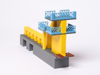 Diving tower, front view, alternate side