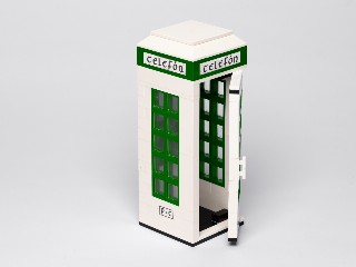 Irish Telephone Box (Green), angled side view, door partially open open