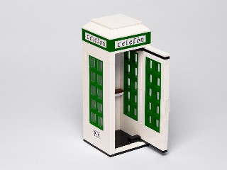 Irish Telephone Box (Green), angled side view, door fully open
