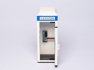 Irish Telephone Box (Blue), front, door fully open